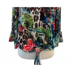 NEW VAVA women's harriet top in tropical leopard